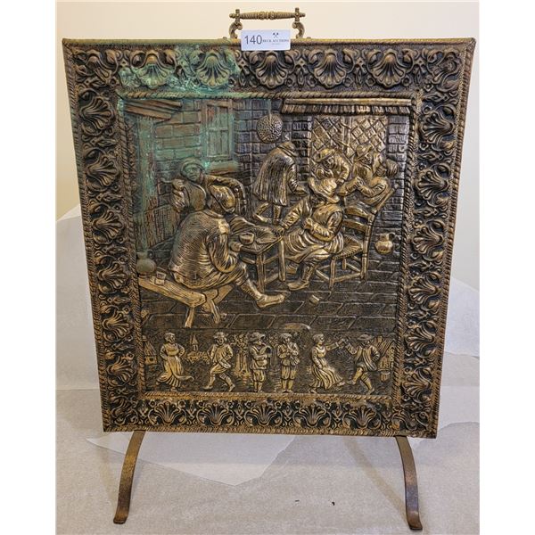 A Decorative Brass Decor (Can Hang From Wall Or Stand Up Straight)