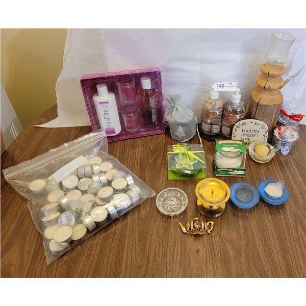 A Wonderful Assortment Of Candles,Candle Holders, and Bathroom Decor/Accessories