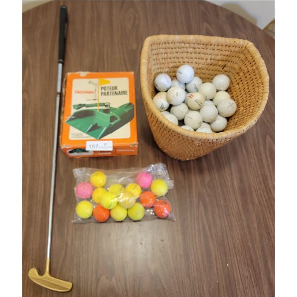 Electronic Oscar Jr Putter Partner With Northwestern Putter And A Basket Of Balls