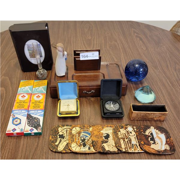 Official 1996 Olympic Watch With Two Travel Clocks (Quartz & Europa) And Assorted Décor