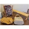 Image 1 : Woman's Handbags With Yarn/Craft Basket And Wood Stand