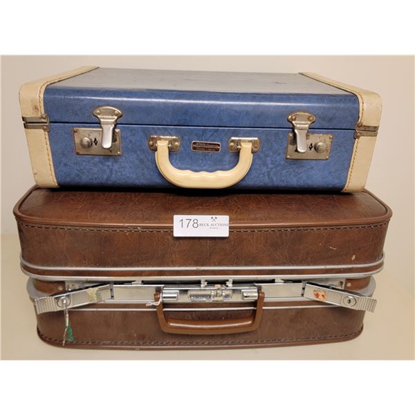 Two Vintage Suitcases (Samsonite And U.N. Luggage)