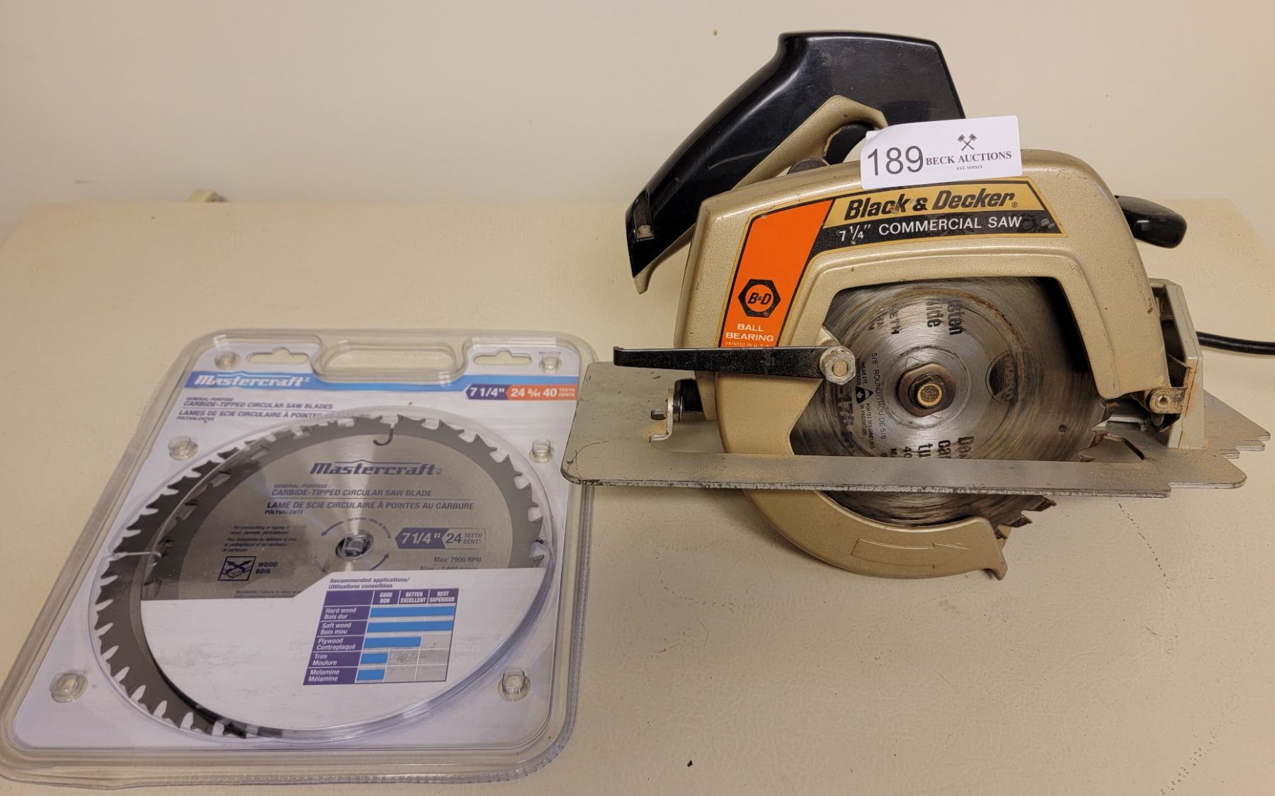 Black And Decker 71/4" Commercial Circular Saw Model No 7340 Beck