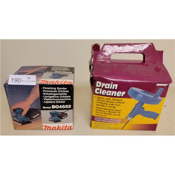 Makita Finishing Sander Model No: BO4552 With Drain Cleaner Cable DIA: 1/4"