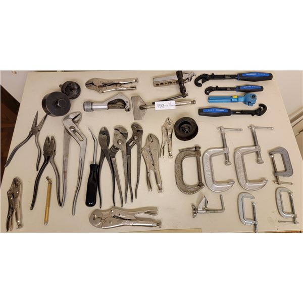 Assortment Of Vise Grips, Clamps, Pliers, And So Much More