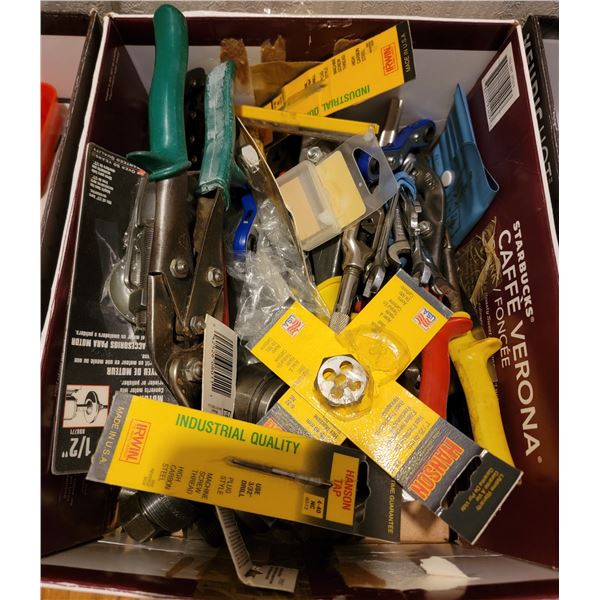 Assortment Of Tinsnips, Allen keys, And 1" Hex Machine Screw Die With Much More