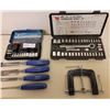 Image 3 : Assorted Tools, Socket Set, 7pc Nut Driver, Level, Chip Chisels, And Measuring Tape