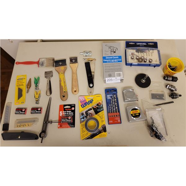Assortment Of Tools With Dowel Quick And Dremel Set