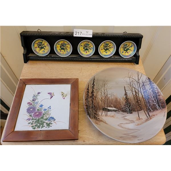Decorative Plates And Adorable Dried Flower Picture