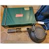 Image 2 : Camping Assortment, Colman Stove, Two Chairs, And Cast Iron Tea Pot