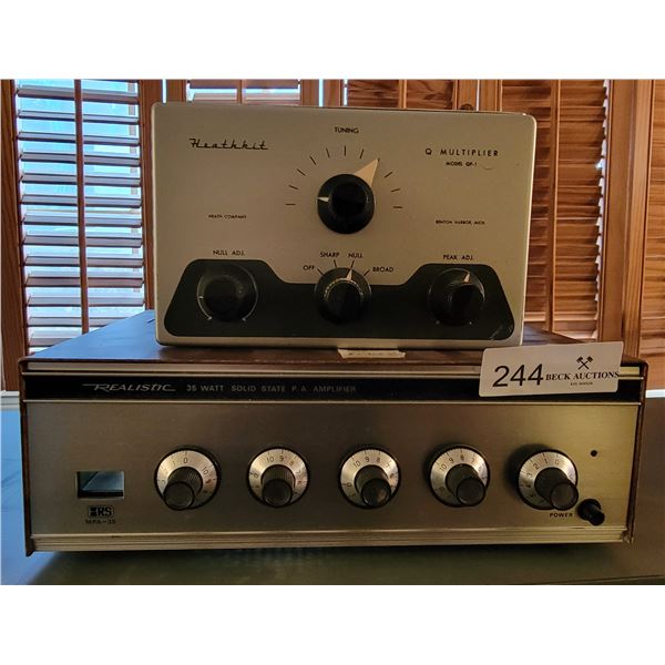 Realistic Amplifier Model No: 32-2022 With Heathkit Q Multiplier Model No: QF-1