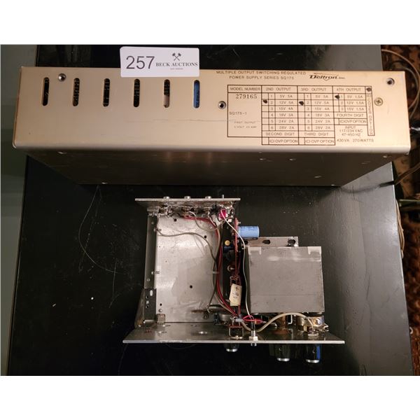 Deltron Multiple Output Switching Regulated Power Supply Model NO: 279165  With Amplifier