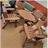 Image 1 : Sturdy Wood Patio Set With 4 Chairs