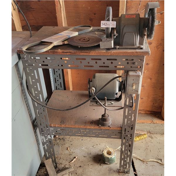 General Gridding Stone And Wire Buffing Wheel With Table And Extra Parts