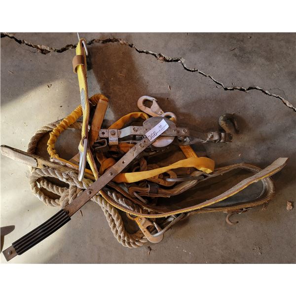 Come-Along Hand Cable Puller With Straps
