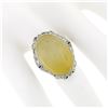 Image 3 : Antique Art Deco Platinum Moonstone Diamond Sapphire Filigree Large RARE Ring
