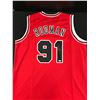 Image 1 : DENNIS RODMAN SIGNED CHICAGO BULLS JERSEY (BECKETT COA)