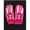 Image 1 : PATRICK PETERSON DUAL SIGNED GAME USED FOOTBALL GLOVES  (PHOTO MATCH INCLUDED CARDINALS COA)