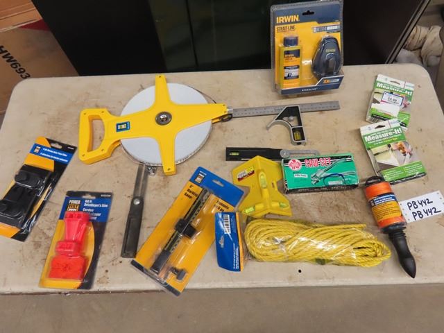 Level Marking Rope Powerfist Roll Tape Measure, Chalkline, Post Hole Level, Rope, Marking