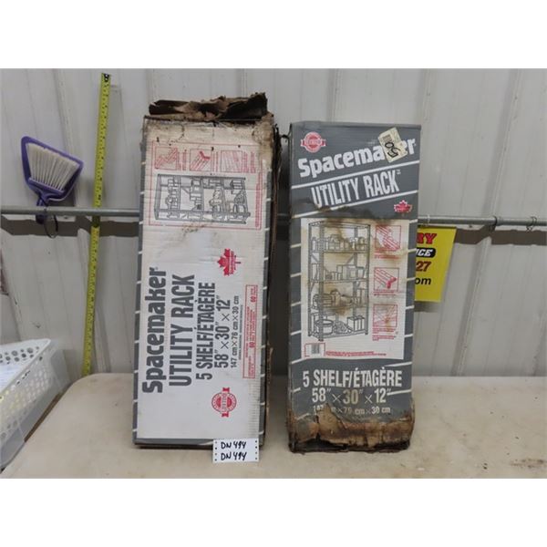 2 Space Maker Utility Racks 5 Tier with Metal Shelves - New in Boxes