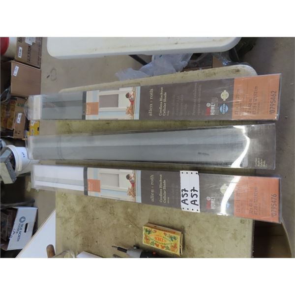 Allen + Roth Cordless Blackout Shades- Like New in Box ; 2 Gray, 1 White 