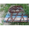 Image 2 : Antique Tractor/ Implement Steel Wheel 32" & Spike Tooth Harrow Section 