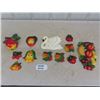 Image 1 : Assorted Chalkware Wall Hangers ; Fruit, Swan, Apple String Holder, 2 