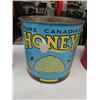 Image 3 : Assorted Tins ; 2 Gal Popcorn, 2 Honey Tins, Tobacco, 2 Modern Tins, Glass Jar