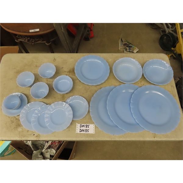 Blue Delphite Pyrex Dishware ; Plates, Bowls, Saucers, Tea Cup ...