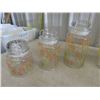 Image 3 : Pyrex Lemonade Jug, Glass Canisters, Frosted Cookie Jar? 2 Glass Jugs with Fruit