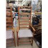 Image 2 : Pair of Ladder Back Arm Chairs with Weaved Seat 56" tall 