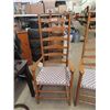 Image 3 : Pair of Ladder Back Arm Chairs with Weaved Seat 56" tall 