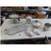 Image 1 : Aluminum Fondu, Ice Bucket, Tray, Jell-O Molds, Serving Dish, Sifter
