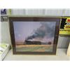 Image 2 : Framed Picture of Steam Engine Train on the Prairies 20" x 24"  & Unframed