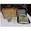 Image 1 : Eaton's Viking Portable Typewriter, Triner Postal Scale, Wooden Crate from