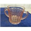 Image 2 : 4 pcs Pink Depression Glass; Sugar, Cream, Cup, Tray