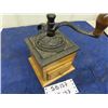 Image 2 : Small Wood + Cast Iron Coffee Grinder 6" x 6" x 9" 