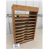 Image 1 : Solid Wood Office Organizer 10 Tray Paper/ Letter Holder 10" x 15" x 25" 