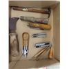 Image 2 : Box with Assorted Leather Working Tools ; Hammers, Scissors, Punches