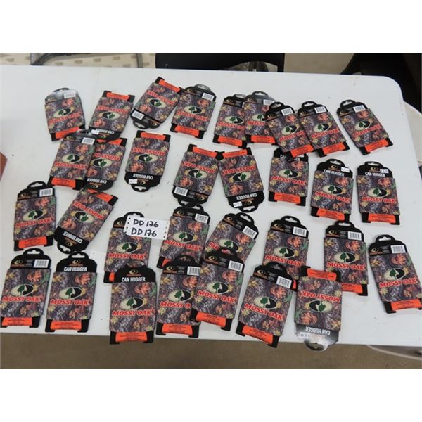 32 New Unused Mossy Oak Beer Can Cozies on Hanger Cards - Cammo Pattern 