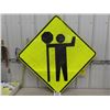 Image 1 : Flag Man Ahead Sign 35.5" x 35.5" 