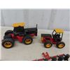 Image 2 : 4 Dealership Versatile Die Cast Tractors + 2 Implements
