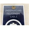 Image 2 : Porcelain Underground Telephone Cable Sign 3.5" x 7" 