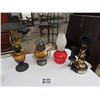 Image 1 : 3 Various Coal Oil Lamps, Jim Beam Candle Stick Phone Decanter, 