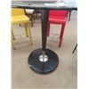 Image 2 : Glass Top Heavy Marble Base Pedestal Table with 3 Chairs - Red, Yellow, 