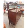 Image 2 : Antique Solid Oak Buffet with Mirror 18" x 48" x 55" 