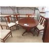 Image 1 : Oak Round Dining Table 30" x 44" with (3 ) 10" Leaves & 6 Chairs with 