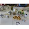Image 1 : Assorted Bone China Creamers, Small Canisters, Coffee Cup, Butter Dish