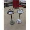 Image 1 : 2 Vintage Floor Model Standing Ashtrays; 1 Chrome with Glass, 