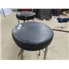 Image 8 : Pair of Chrome Bar Stools with Black Upholstered Seats 28" Tall